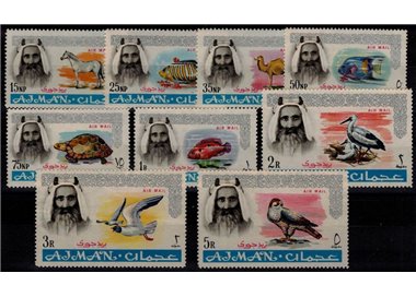 AJMAN 1965 Ordinary series (airmail) 9v MNH**