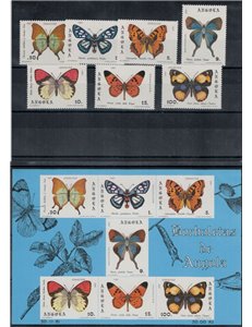 ANGOLA 1982 Farfalle - Butterflies 7v + 1 BF MNH**