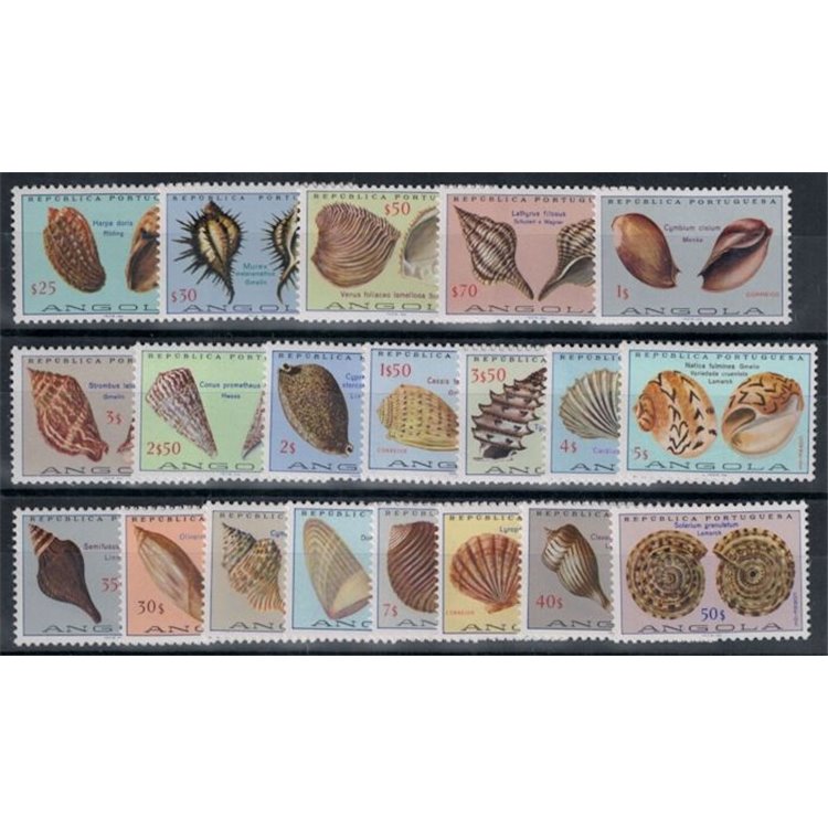 ANGOLA 1974 Conchiglie 20v MNH**