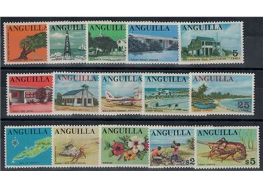 ANGUILLA 1967-68 Ordinary series 15v MNH**