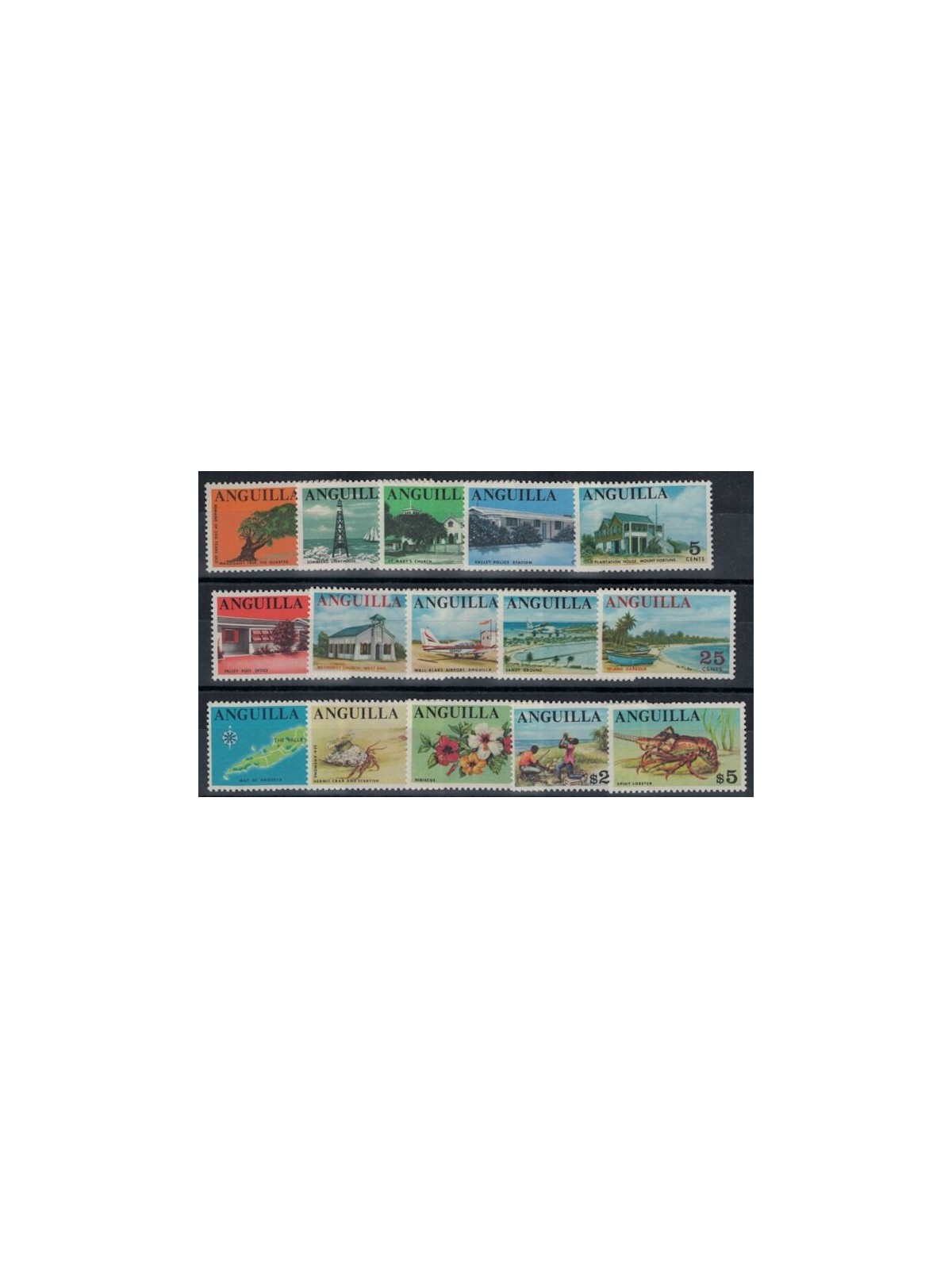 ANGUILLA 1967-68 Ordinary series 15v MNH**