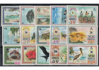 ANGUILLA 1972 Serie ordinaria 15v MNH**