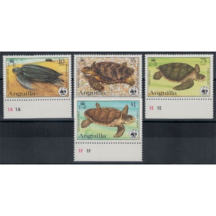 ANGUILLA 1983 Marine fauna, turtles 4v MNH**