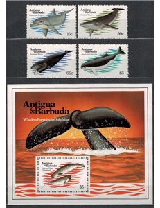 ANTIGUA AND BARBUDA 1983 Marine fauna 4v + 1 s/s MNH**