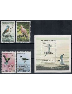 ANTIGUA E BARBUDA 1980 Fauna, uccelli 4v + 1 BF MNH**