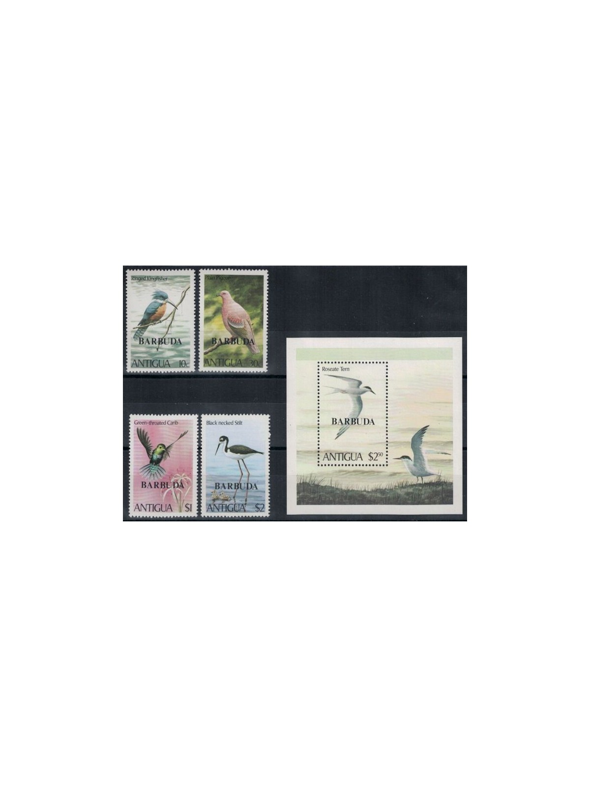 ANTIGUA AND BARBUDA 1980 Fauna, birds 4v + 1 s/s MNH**