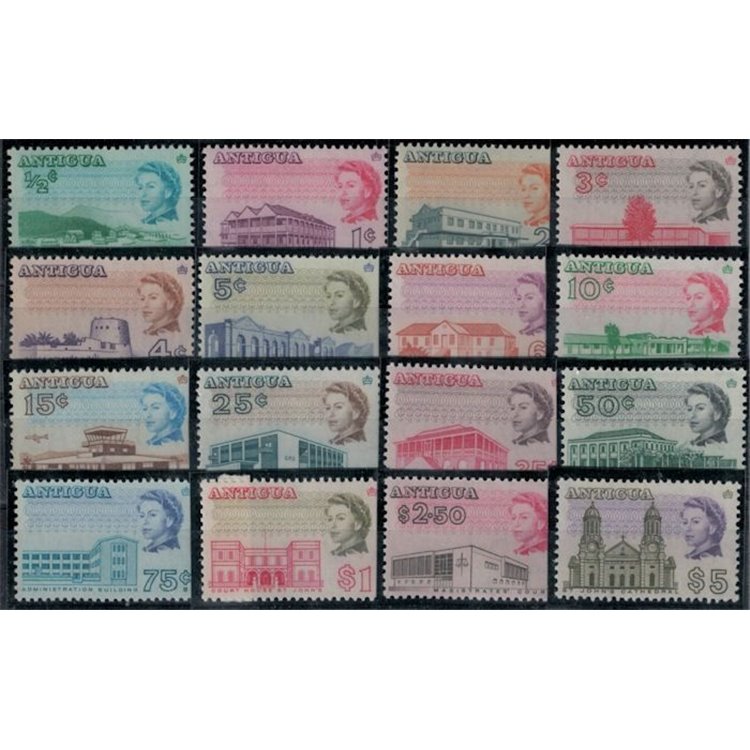 ANTIGUA 1966 Ordinary series 16v MNH**
