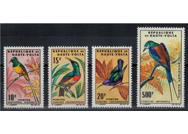 UPPER VOLTA 1965 Ordinary series, birds - Definitives, birds 4v MNH**