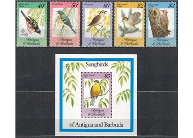 ANTIGUA AND BARBUDA 1984 Birds 5v + 1 s/s MNH**
