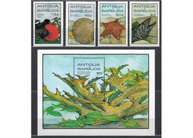 ANTIGUA E BARBUDA 1985 Fauna, animali 4v + 1 BF MNH**