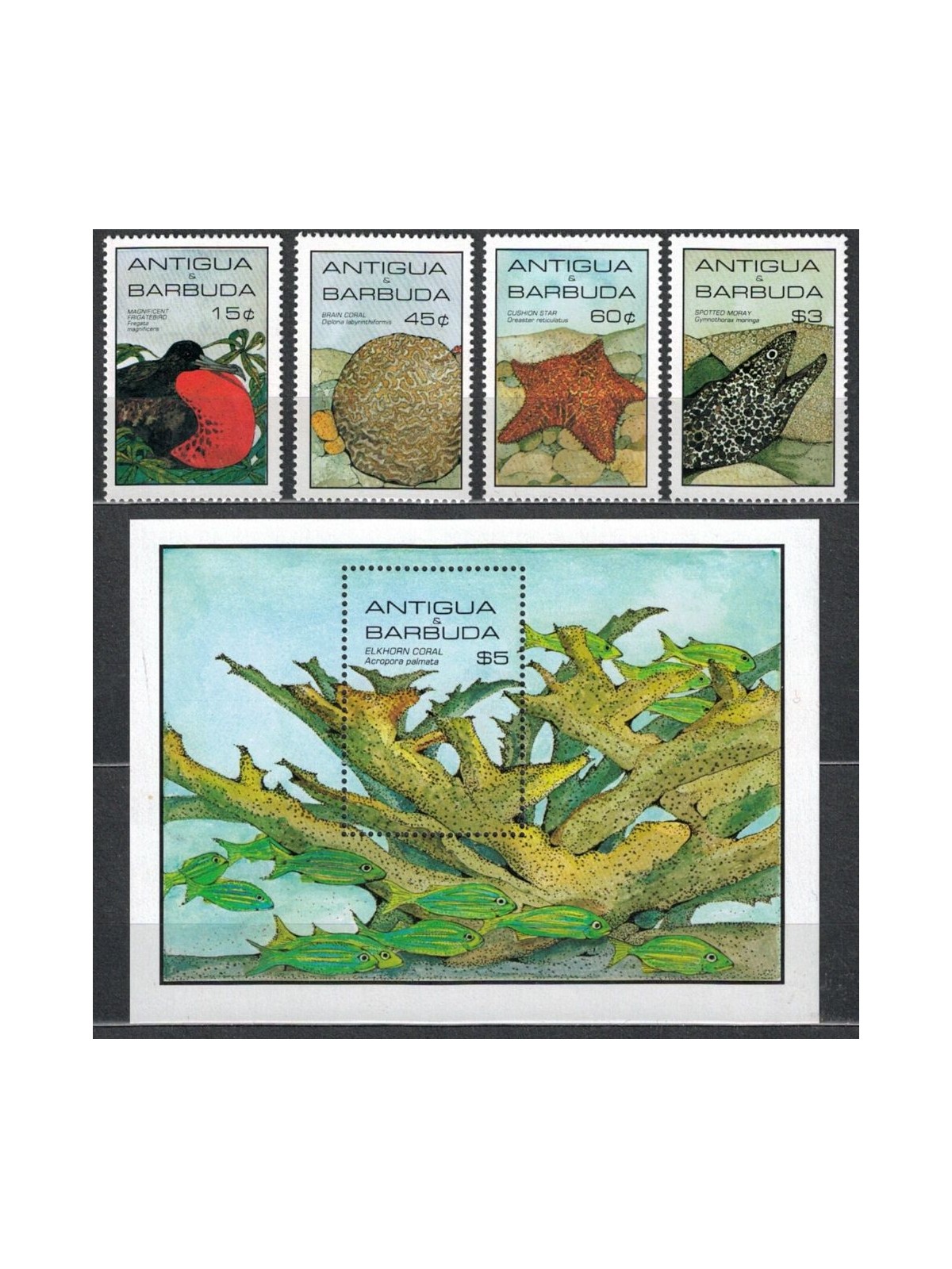 ANTIGUA AND BARBUDA 1985 Fauna, animals 4v + 1 s/s MNH**