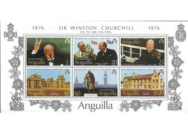 ANGUILLA 1974 Centenary Winston Churchill s/s MNH**