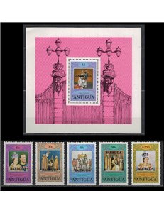 ANTIGUA 1978 25th Coronation Anniversary / Silver Coronation 5v + 1 s/s MNH**