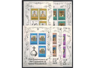 ANTIGUA 1978 25° Anniversario Incoronazione / Silver coronation 5 MF MNH**