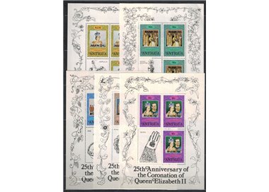 ANTIGUA AND BARBUDA 1978 25th Coronation Anniversary 5 m/s MNH**
