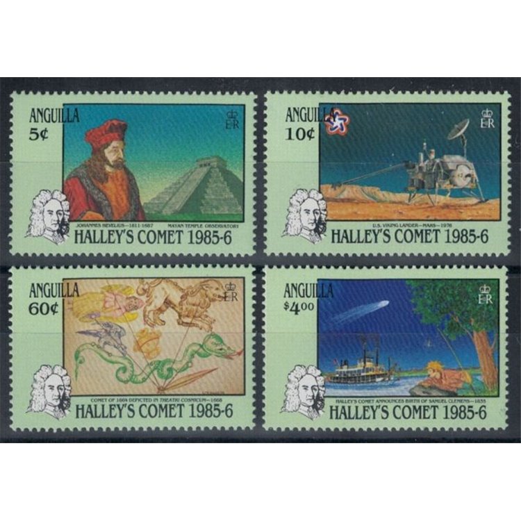 ANGUILLA 1986 Halley's Comet 4v MNH**