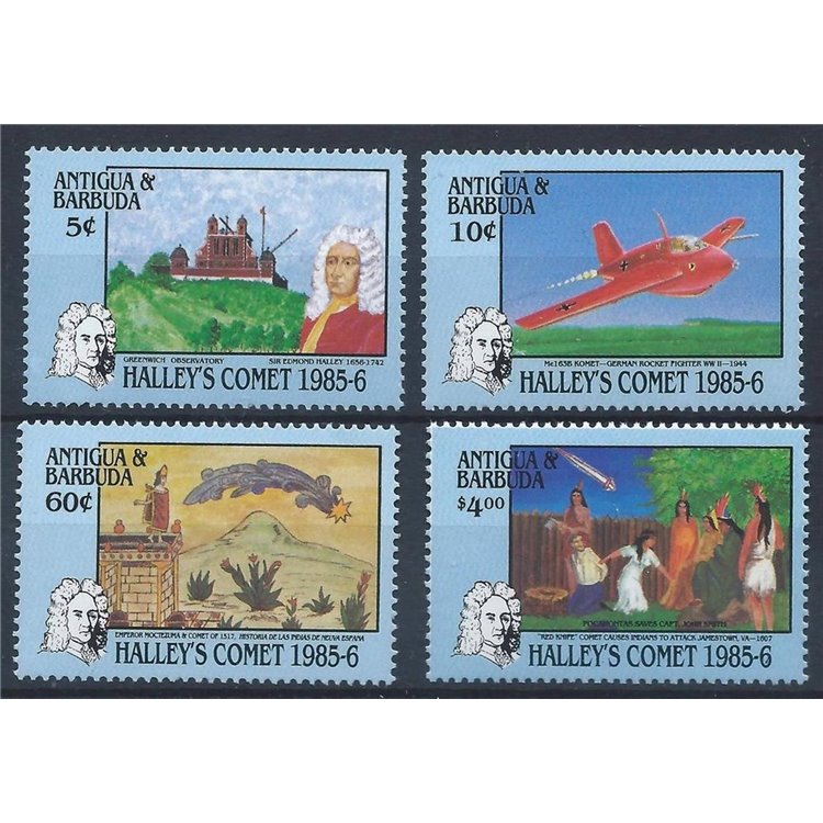 ANTIGUA AND BARBUDA 1986 Halley's Comet 4v MNH**