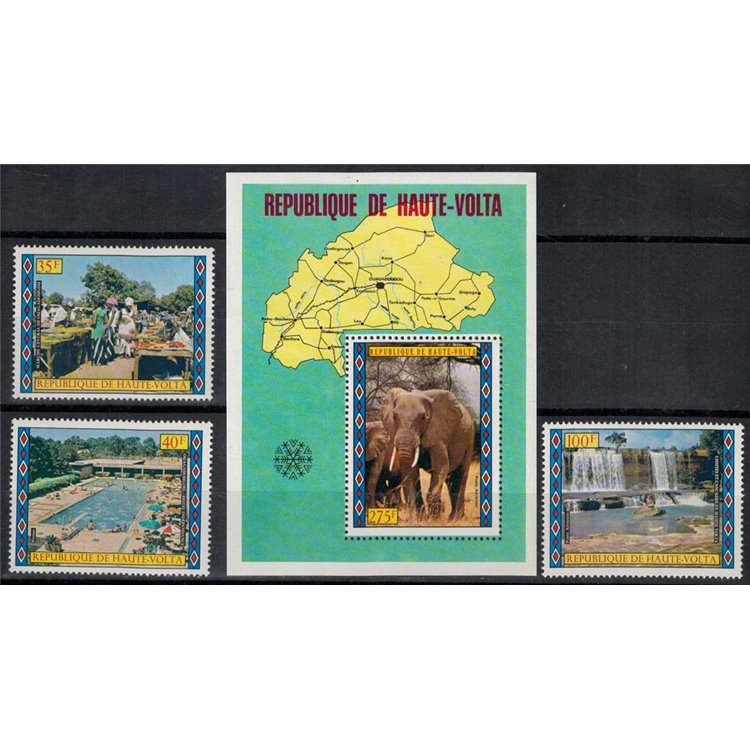 ALTO VOLTA 1973 Turismo 3v + 1 s/s MNH**