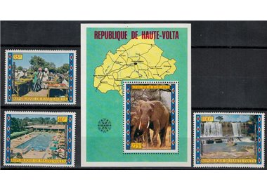 ALTO VOLTA 1973 Turismo 3v + 1 BF MNH**