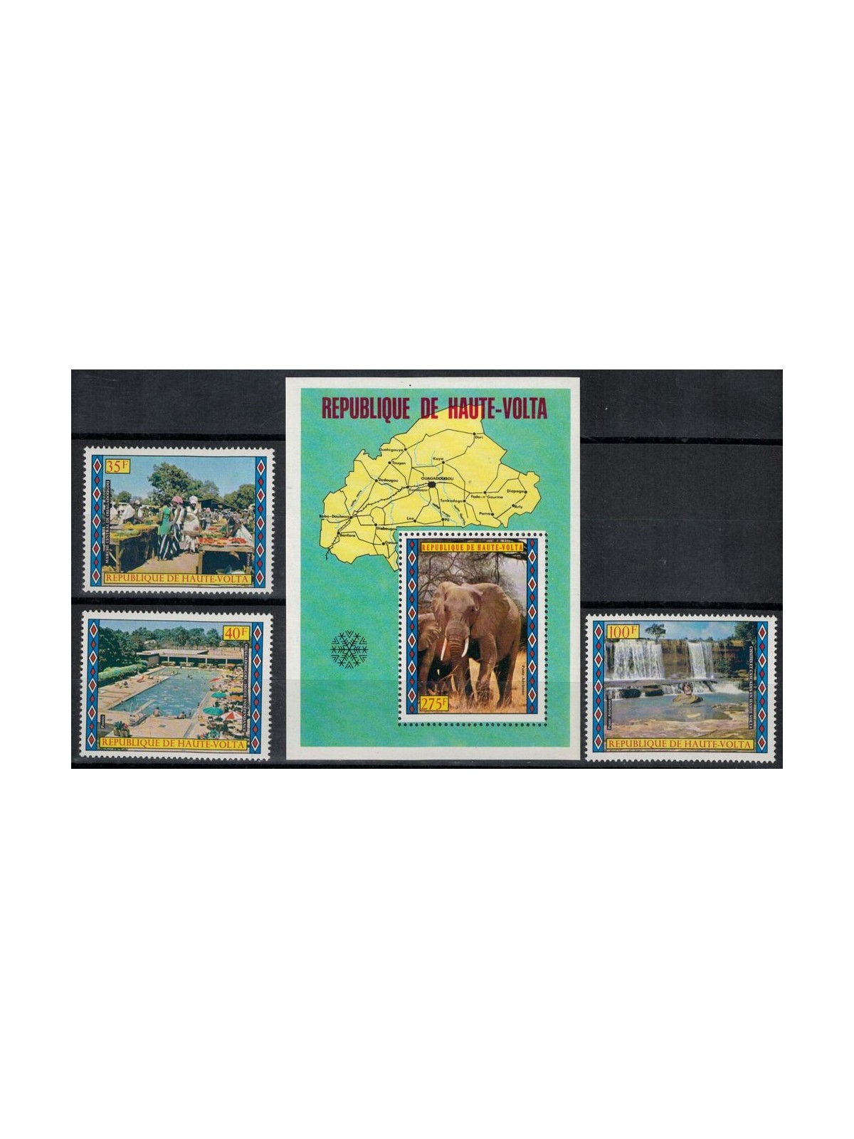 ALTO VOLTA 1973 Turismo 3v + 1 s/s MNH**