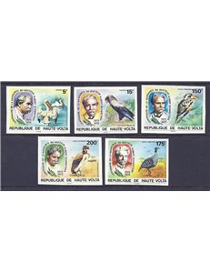UPPER VOLTA 1975 Albert Schweitzer, birds 5v MNH**