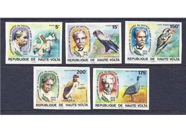 UPPER VOLTA 1975 Albert Schweitzer, birds 5v MNH**