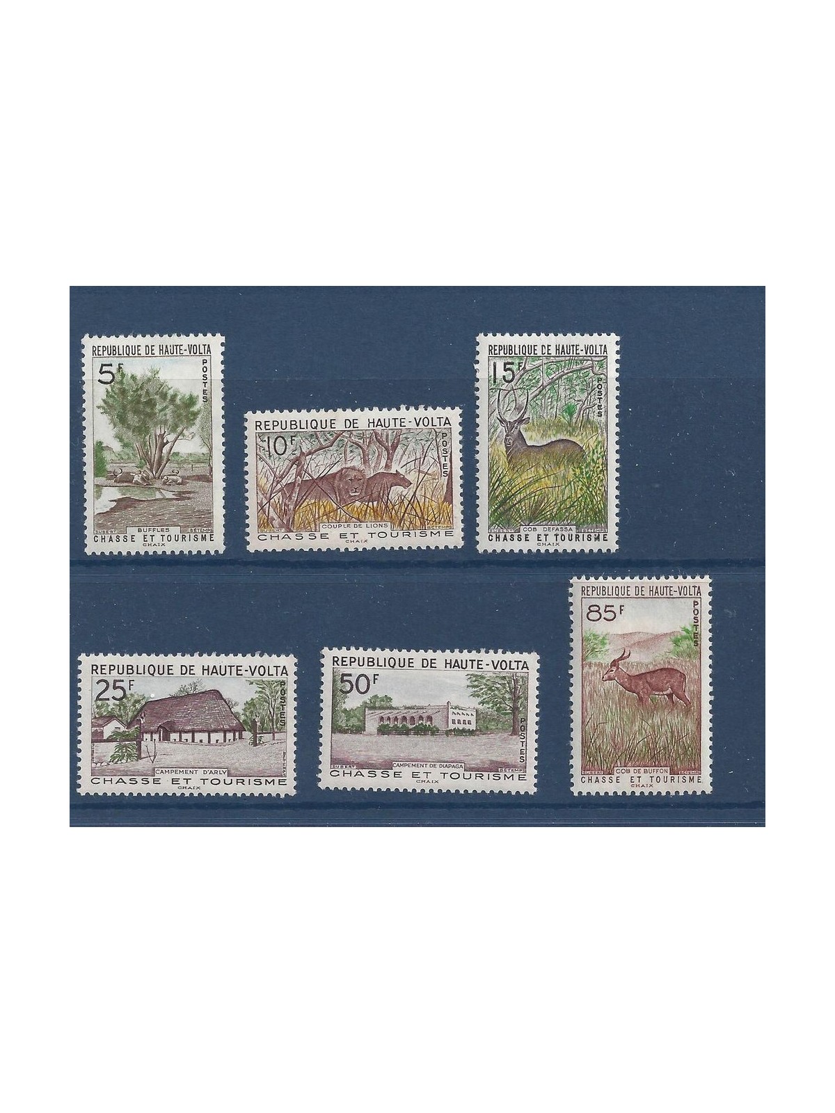 UPPER VOLTA 1962 Hunting and tourism 6v MNH**