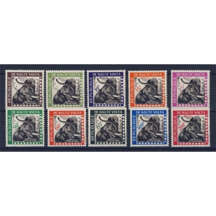 UPPER VOLTA 1963 Service Stamps 10v MNH**