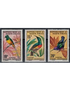 UPPER VOLTA 1965 Definitives, birds 3v MNH**