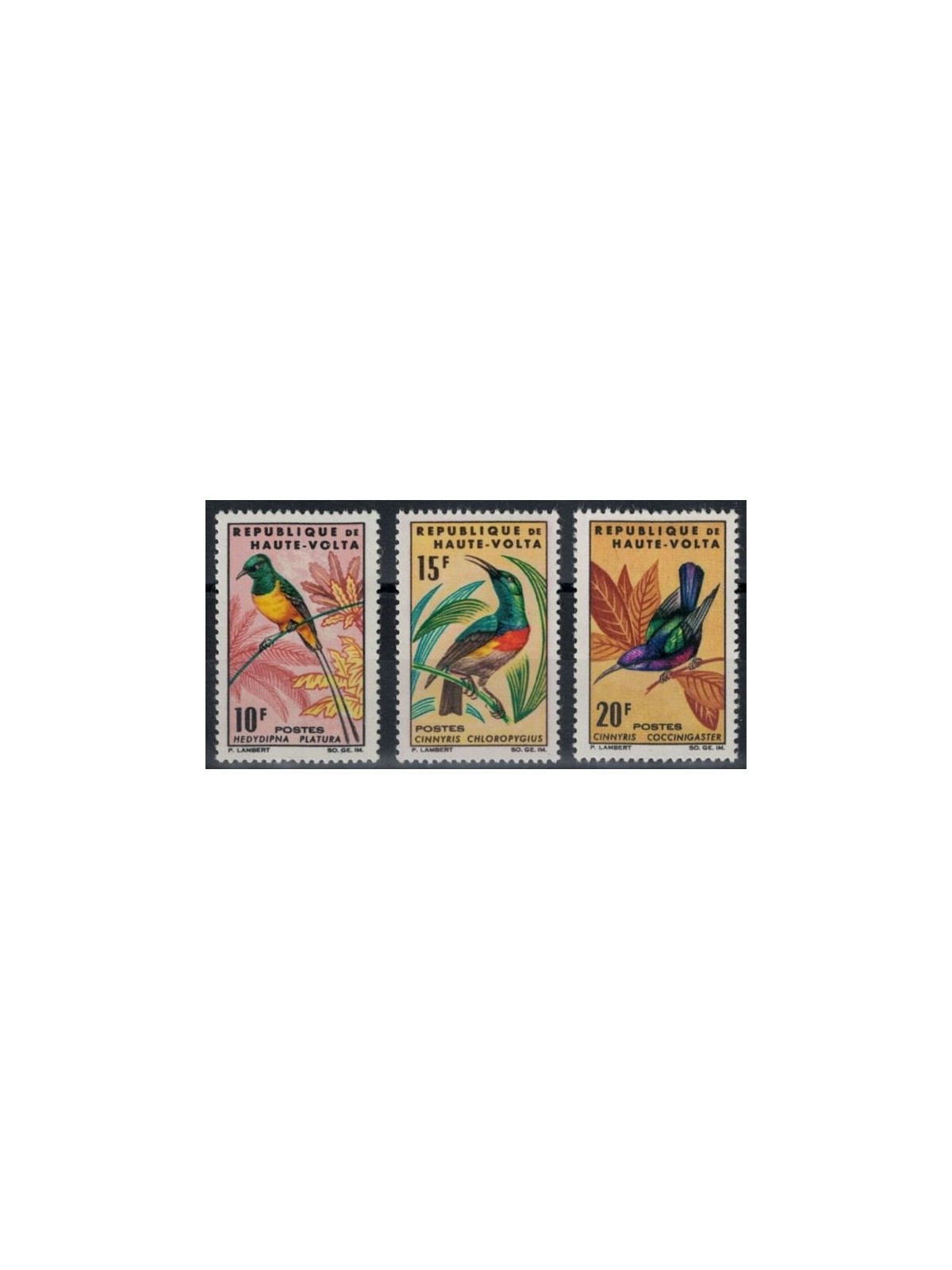 ALTO VOLTA 1965 Serie ordinaria, uccelli - Definitives, birds 3v MNH**