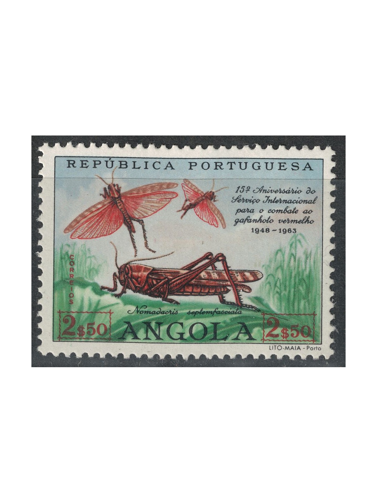 ANGOLA 1963 Fight against the red grasshopper 1v MNH**