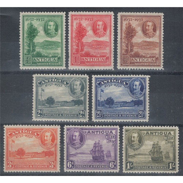 ANTIGUA 1932 Tricentenario della colonia 8v MH*