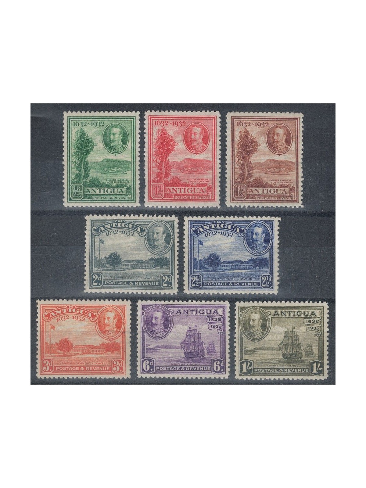 ANTIGUA 1932 Tercentenary of the colony 8v MH*