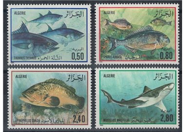 ALGERIA 1985 Fauna, pesci del Mediterraneo 4v MNH**