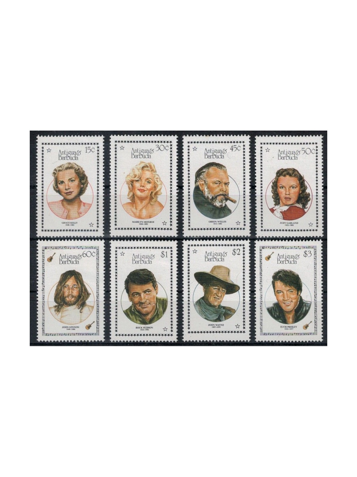 ANTIGUA AND BARBUDA 1987 Entertainment Personalities 8v MNH**