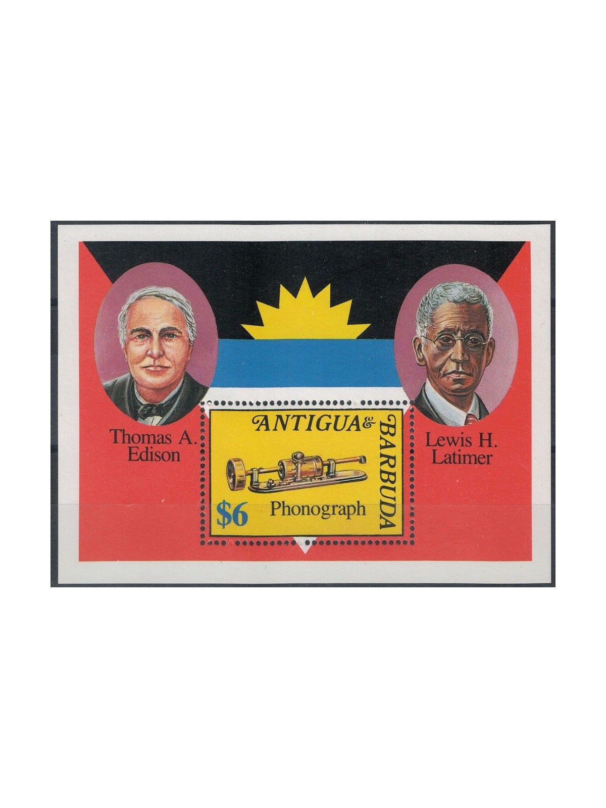 ANTIGUA E BARBUDA 1992 Edison e Latimer BF MNH**