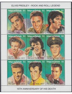ANTIGUA E BARBUDA 1992 Elvis Presley 9v MNH**
