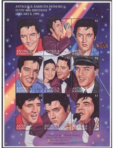 ANTIGUA AND BARBUDA 1995 Elvis Presley 9v MNH**