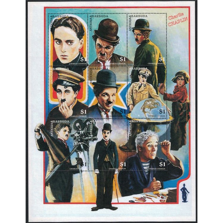 ANTIGUA AND BARBUDA 1997 Charlie Chaplin 9v MNH**