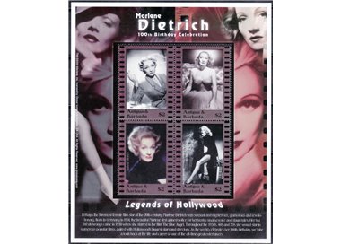 ANTIGUA E BARBUDA 2001 Marlene Dietrich 4v MNH**