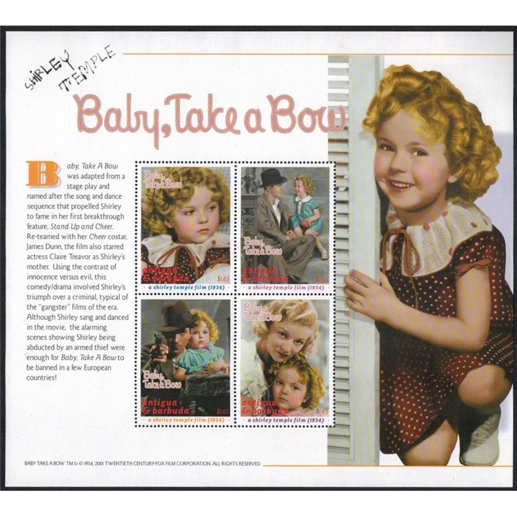 ANTIGUA E BARBUDA 2001 Baby, Take a Bow (I) Shirley Temple 4v MNH**
