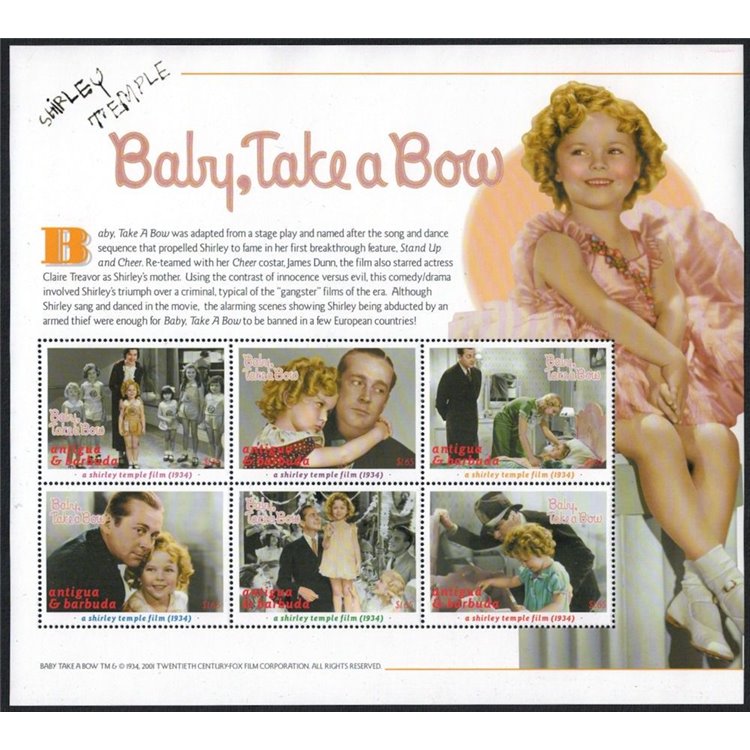 ANTIGUA AND BARBUDA 2001 Baby, Take a Bow (II) Shirley Temple 6v MNH**