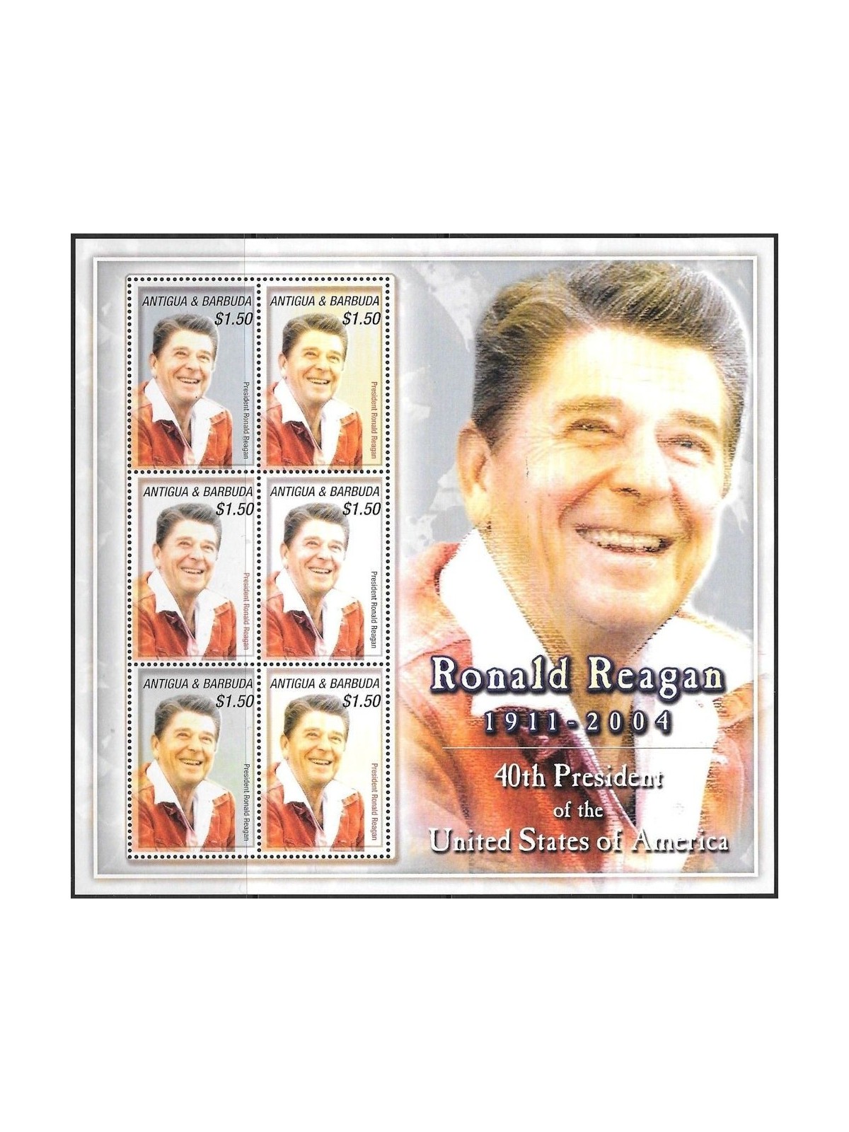 ANTIGUA E BARBUDA 2005 Ronald Reagan 6v MNH**