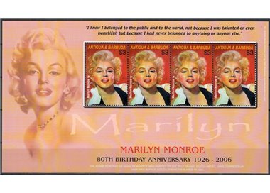 ANTIGUA AND BARBUDA 2006 Marilyn Monroe m/s MNH**