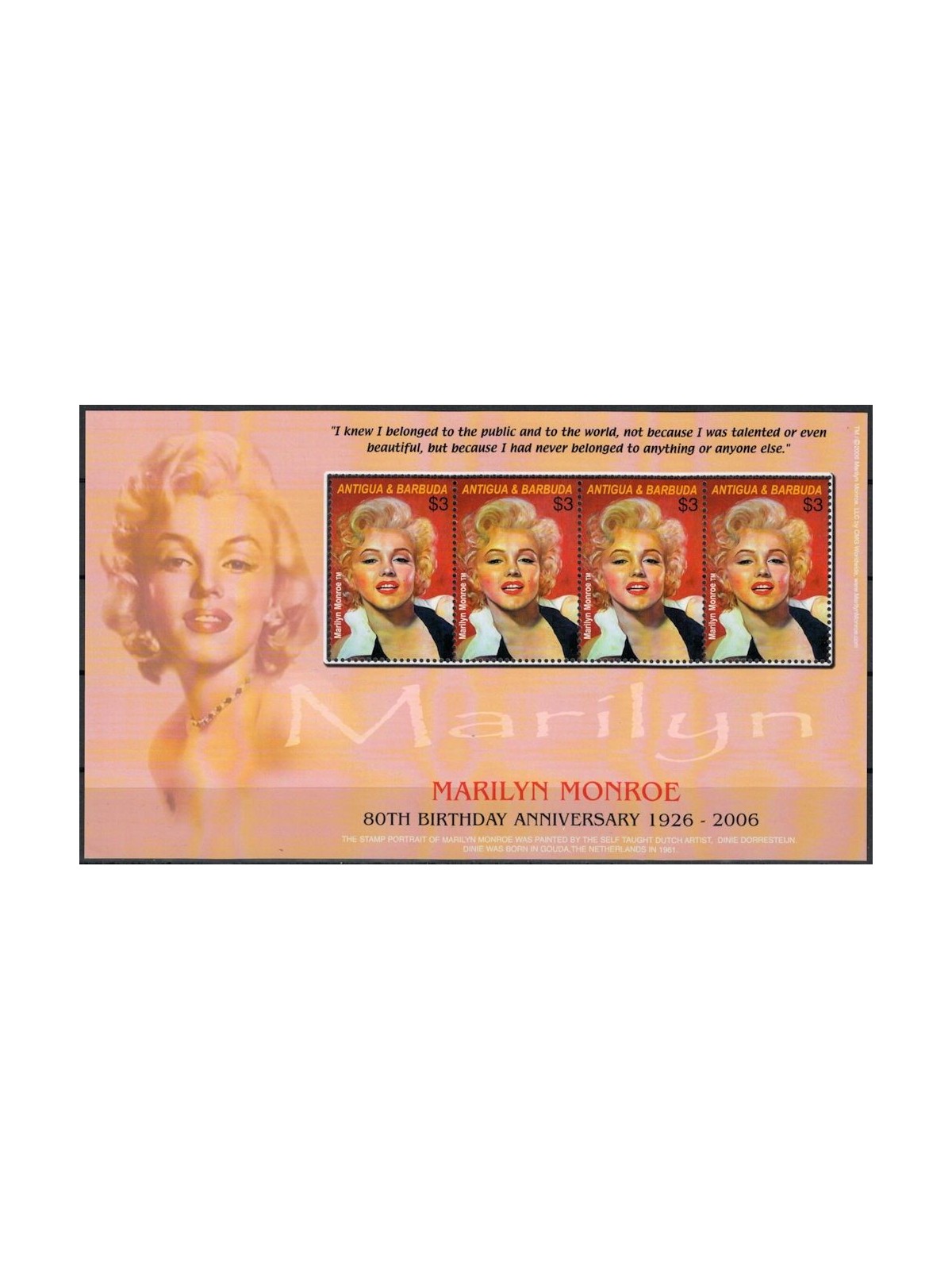 ANTIGUA E BARBUDA 2006 Marilyn Monroe MF MNH**