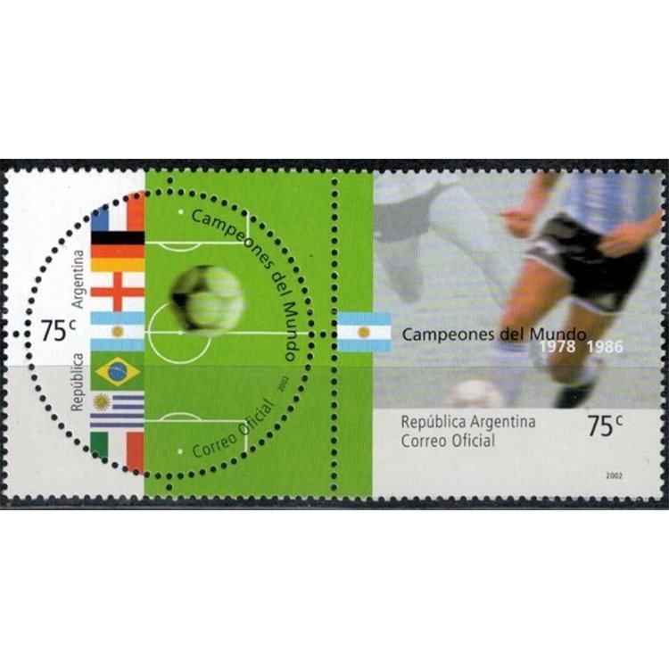 ARGENTINA 2002 Campionato del mondo di calcio 2v MNH**
