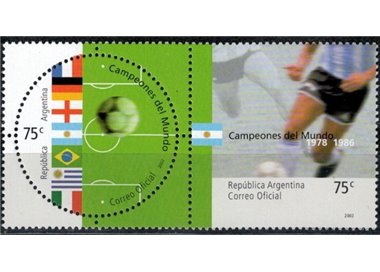 ARGENTINA 2002 Campionato del mondo di calcio 2v MNH**