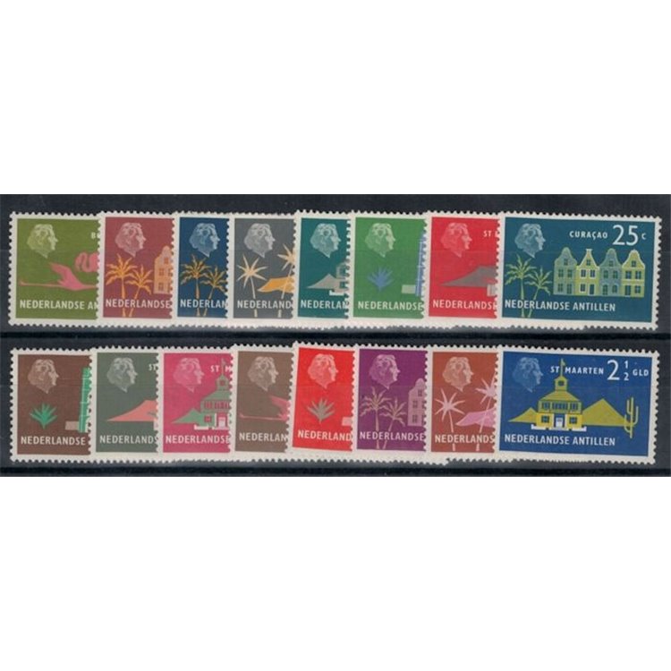 NETHERLANDS ANTILLES 1958 Ordinary series 16v MNH**