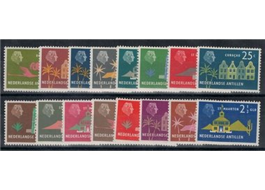 NETHERLANDS ANTILLES 1958 Ordinary series 16v MNH**