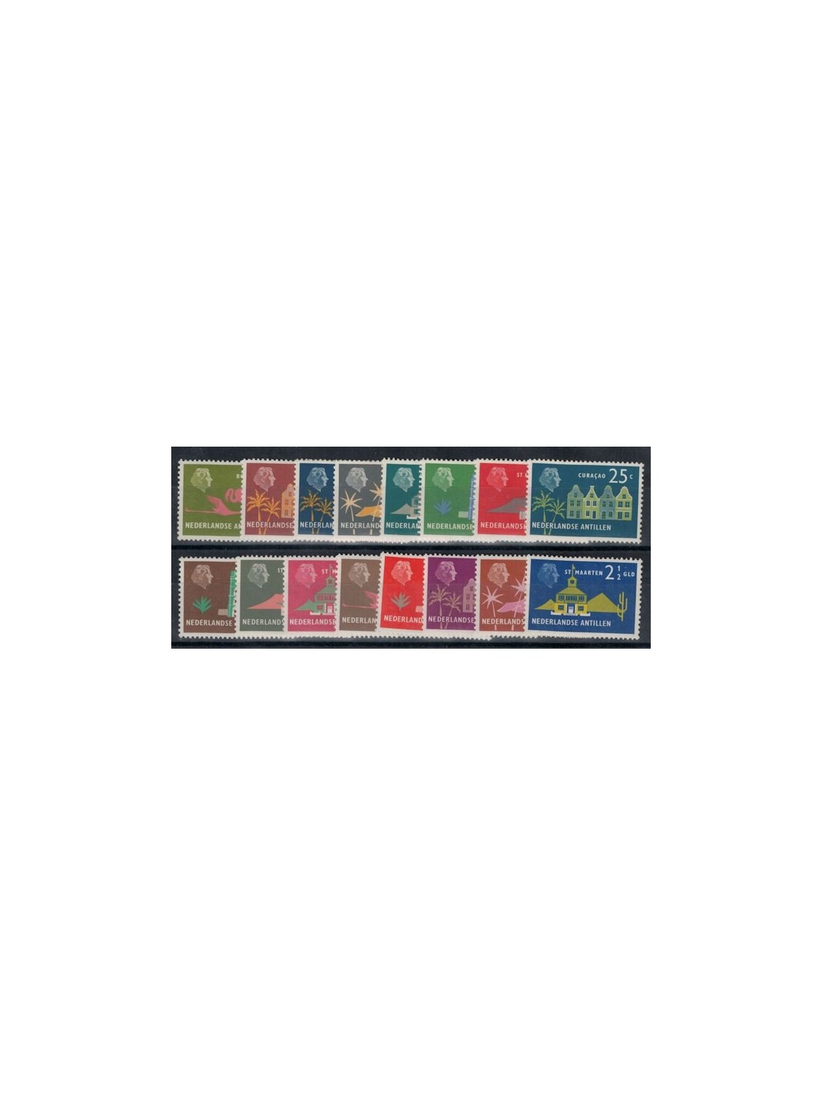 NETHERLANDS ANTILLES 1958 Ordinary series 16v MNH**